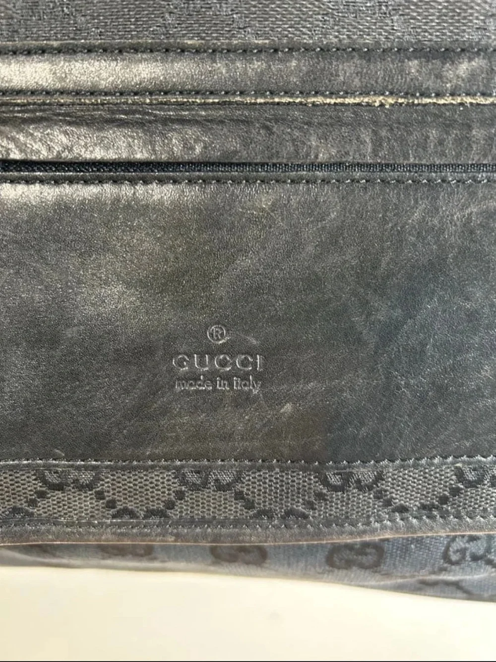 Gucci Black GG Canvas and Leather Crossbody Messenger